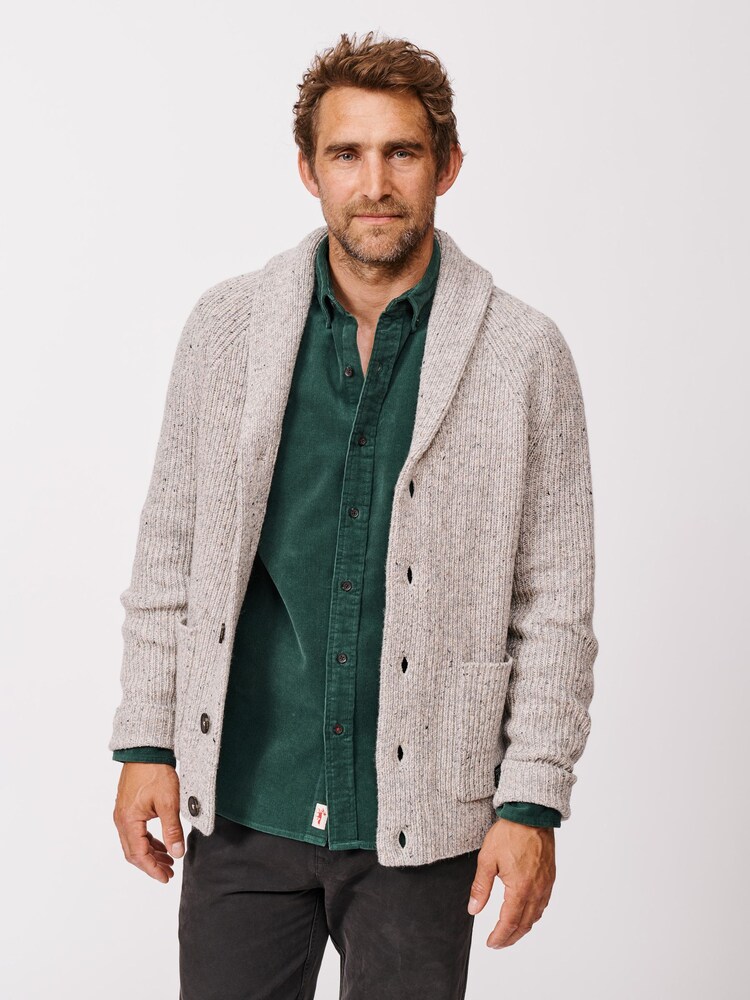 Aubin Grey Studham Shawl Collar Cardigan - Image 1 of 6