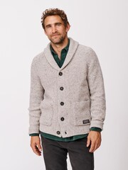 Aubin Grey Studham Shawl Collar Cardigan - Image 4 of 6
