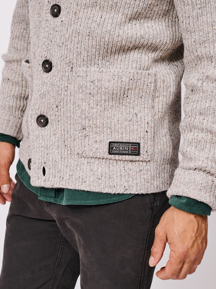Aubin Grey Studham Shawl Collar Cardigan - Image 6 of 6