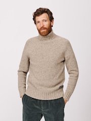 Aubin Caster Donegal Roll Neck Brown Jumper - Image 1 of 5