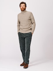 Aubin Caster Donegal Roll Neck Brown Jumper - Image 2 of 5