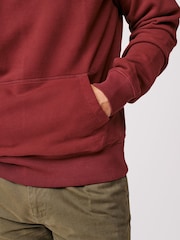 Aubin Red Provost Zip Neck 100% Cotton Sweatshirt - Image 4 of 6
