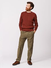 Aubin Orange Ray Fisherman Rib Crew Jumper - Image 3 of 4