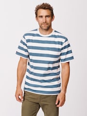 Aubin Blue Santon Relaxed T-Shirt - Imagen 1 de 6