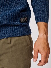 Aubin Blue Ray Fisherman Rib Crew Jumper - Image 4 of 5