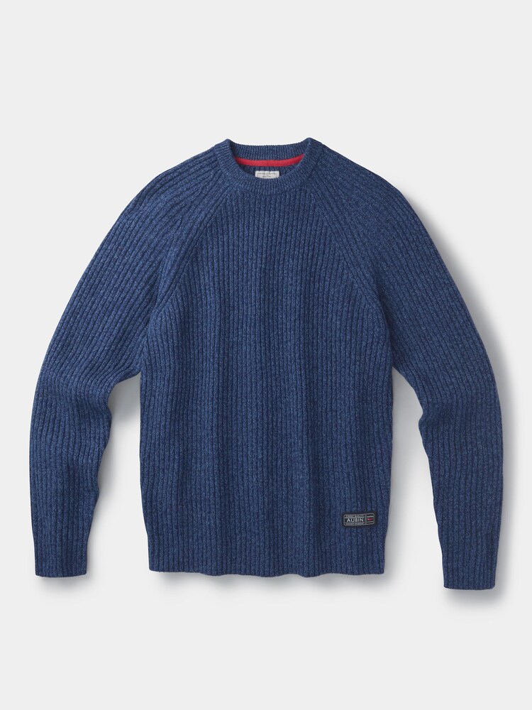 Aubin Blue Ray Fisherman Rib Crew Jumper - Image 5 of 5