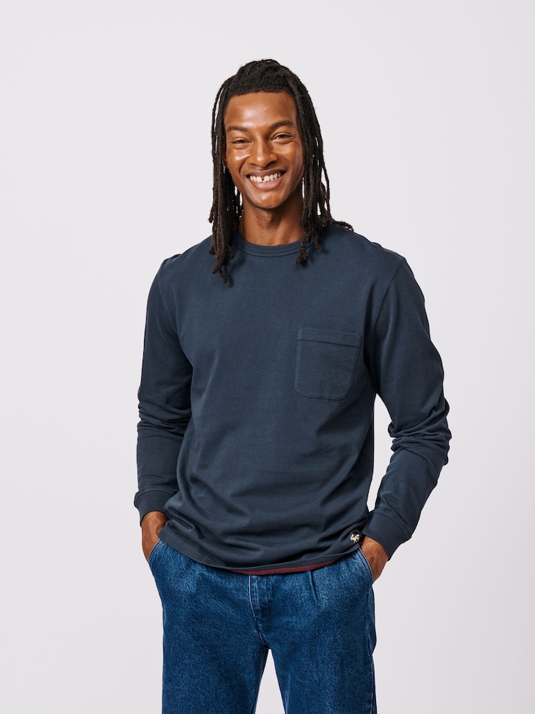 Aubin Blue George Long Sleeve T-Shirt - Image 1 of 3