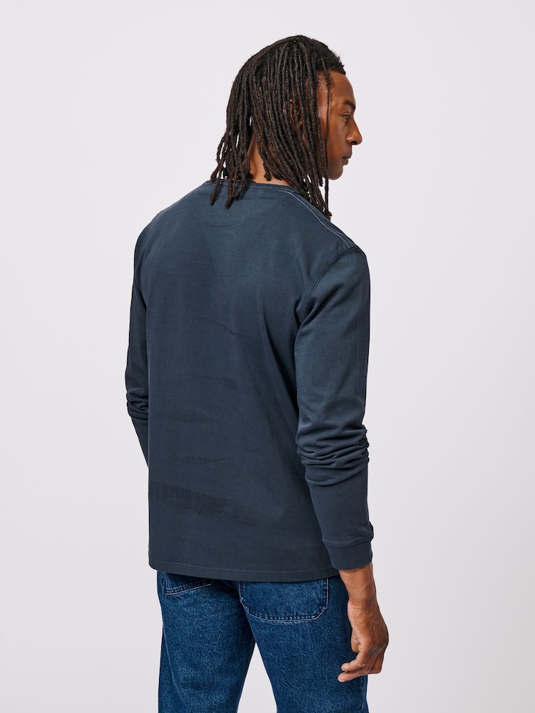 Aubin Blue George Long Sleeve T-Shirt - Image 2 of 3