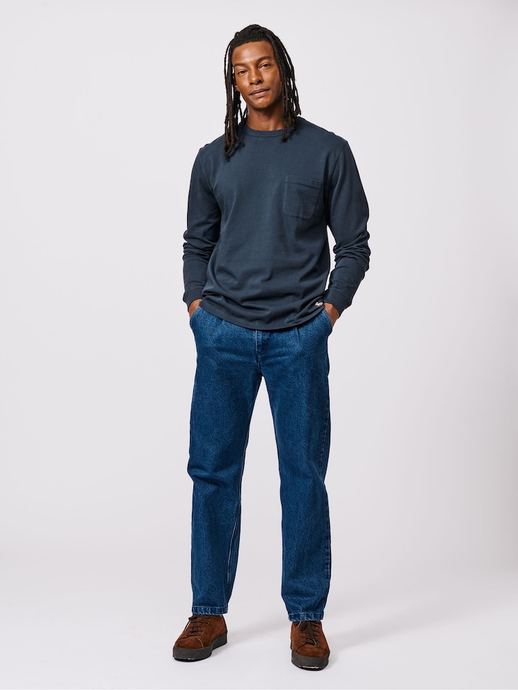 Aubin Blue George Long Sleeve T-Shirt - Image 3 of 3