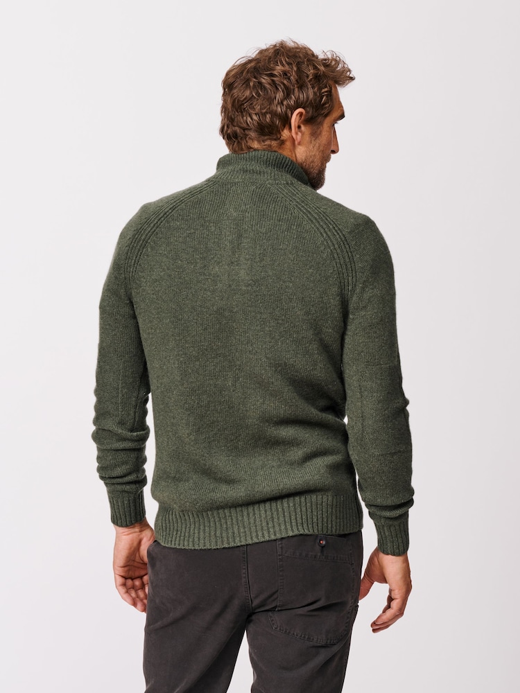Aubin Green Pelham Zip Neck Jumper - Image 2 of 6
