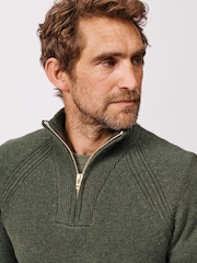 Aubin Green Pelham Zip Neck Jumper - Image 4 of 6