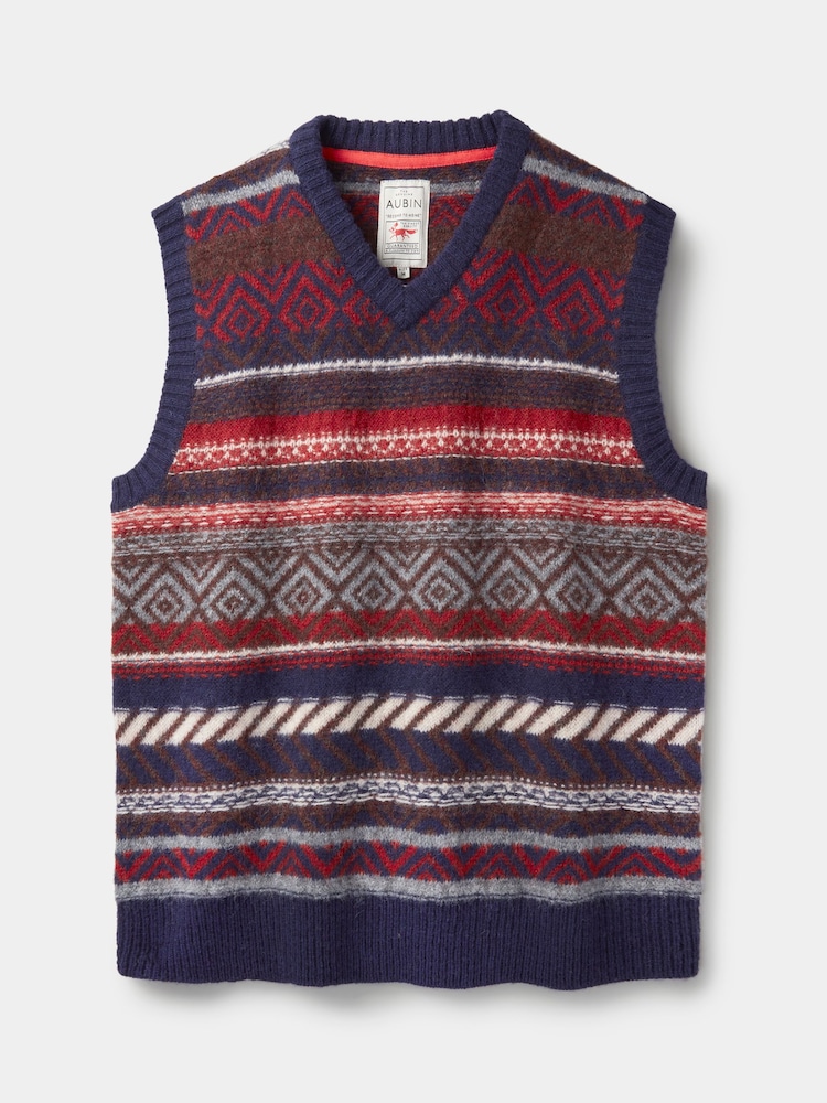 Aubin Blue Fairisle Slipover Jumper - Image 5 of 5