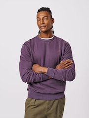 Aubin Purple Vestry Crew 100% Cotton Sweatshirt - Image 1 of 6