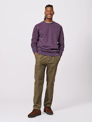Aubin Purple Vestry Crew 100% Cotton Sweatshirt - Image 3 of 6