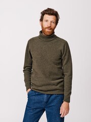 Aubin Green Taylor Cashmere Touch Roll Neck Jumper - Image 1 of 5