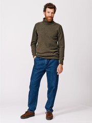 Aubin Green Taylor Cashmere Touch Roll Neck Jumper - Image 3 of 5