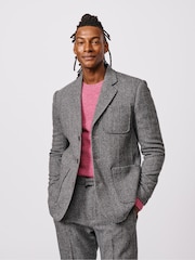 Aubin Grey Mareham Wool Patch Pocket Suit Blazer - Imagen 1 de 9