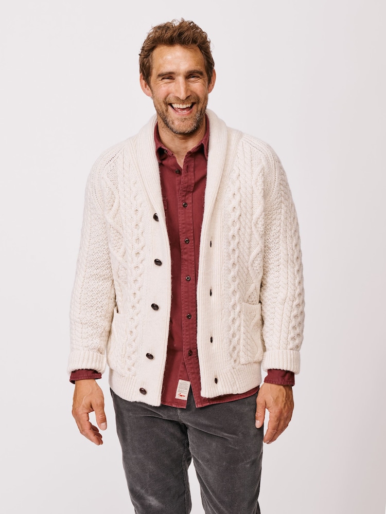 Aubin Natural Aran Cardigan - Imaginea 1 din 7