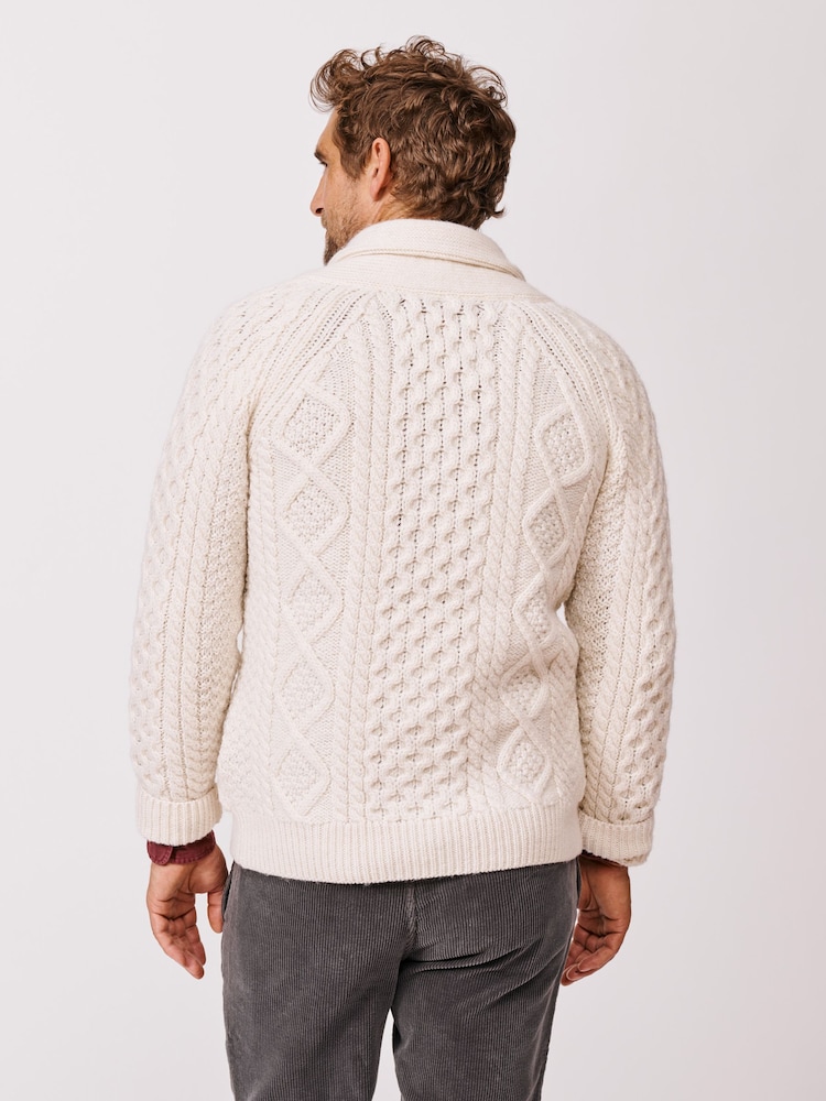 Aubin Natural Aran Cardigan - Imaginea 2 din 7