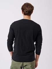 Aubin Buttermere 100% Organic Cotton Long Sleeve Black T-Shirt - Bild 2 von 4