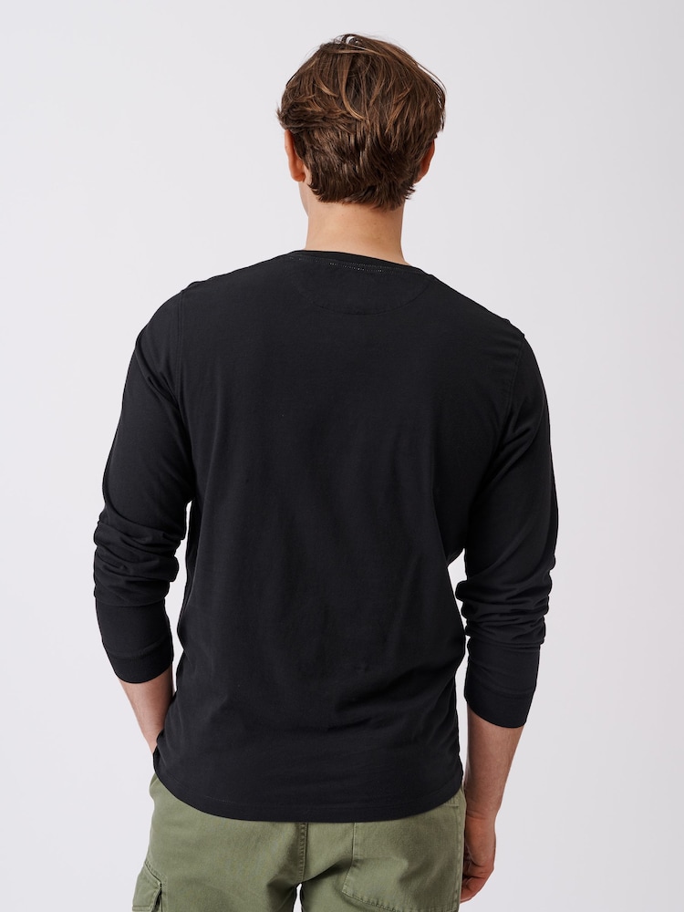 Aubin Buttermere 100% Organic Cotton Long Sleeve Black T-Shirt - Bild 2 von 4
