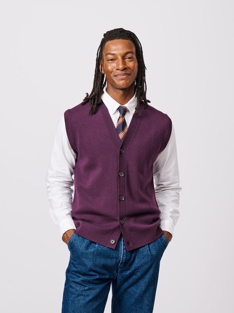 Aubin Purple Portman Waistcoat - Image 1 of 4