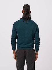 Aubin Green Bonby Zip Neck 100% Cotton Jumper - Image 2 of 6