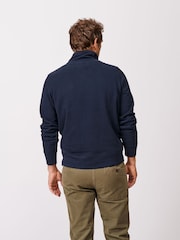 Aubin Blue Harris Zip Neck 100% Cotton Jumper - Image 2 of 4