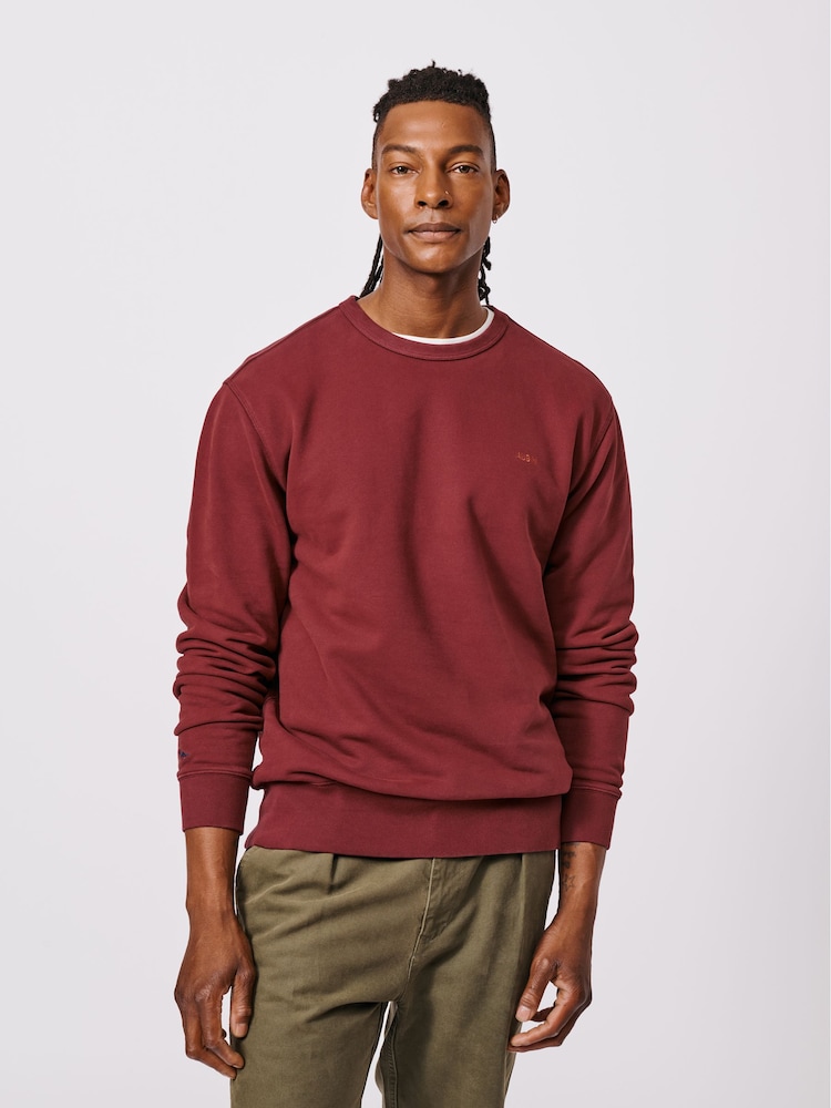 Moletom Aubin red Crew 100% Cotton Sweatshirt - Imagem 1 de 6
