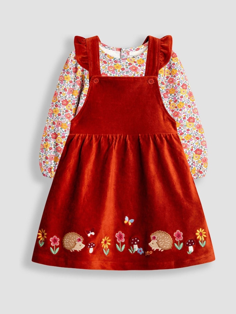 Oranžna - Jojo Maman Bébé Aplicirana obleka z naprsnikom & Top Set - Slika 1 iz 6