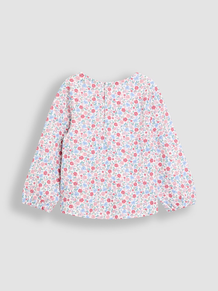 JoJo Maman Bébé Blue Hedgehog Applique Velour Pinafore Dress & Top Set - Image 5 of 5 JoJo Maman Bébé Blue Hedgehog Applique Velour Pinafore Dress & Top Set - Image 5 of 5