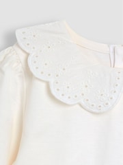 Jojo Maman Bébé Cream Jersey Top - Image 3 of 3