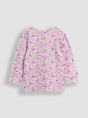 JoJo Maman Bébé Purple Light Hedgehog Applique Velour Pinafore Dress & Top Set - Image 5 of 5