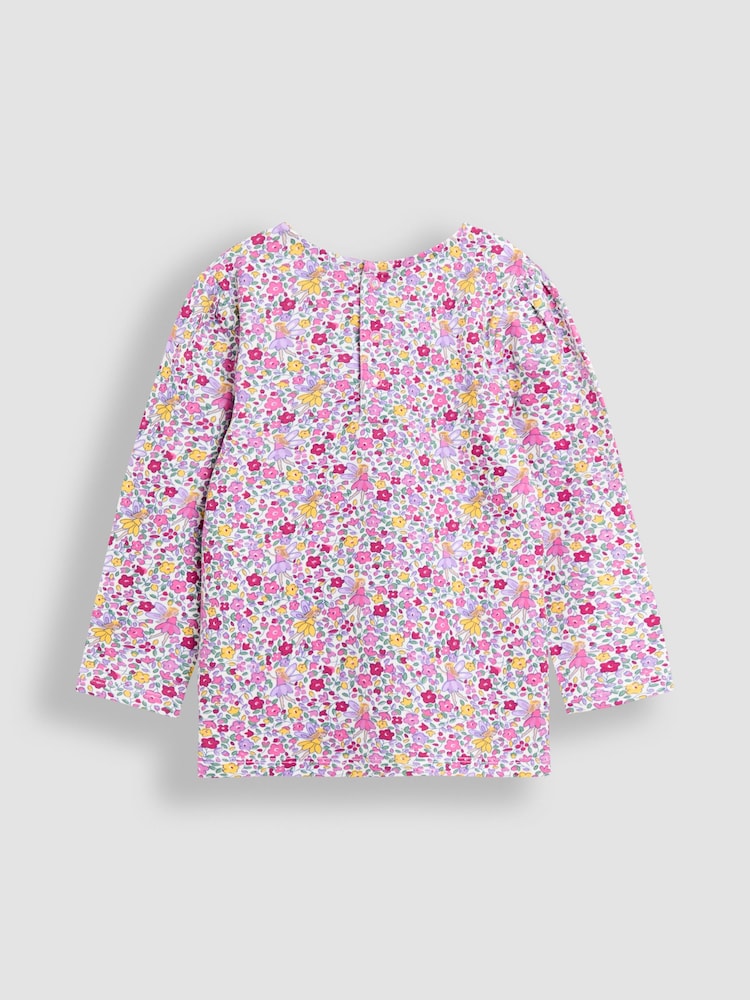 JoJo Maman Bébé Purple Light Hedgehog Applique Velour Pinafore Dress & Top Set - Image 5 of 5
