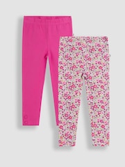 JoJo Maman Bébé Pink 2-Pack Ditsy Floral Leggings - Image 1 of 7