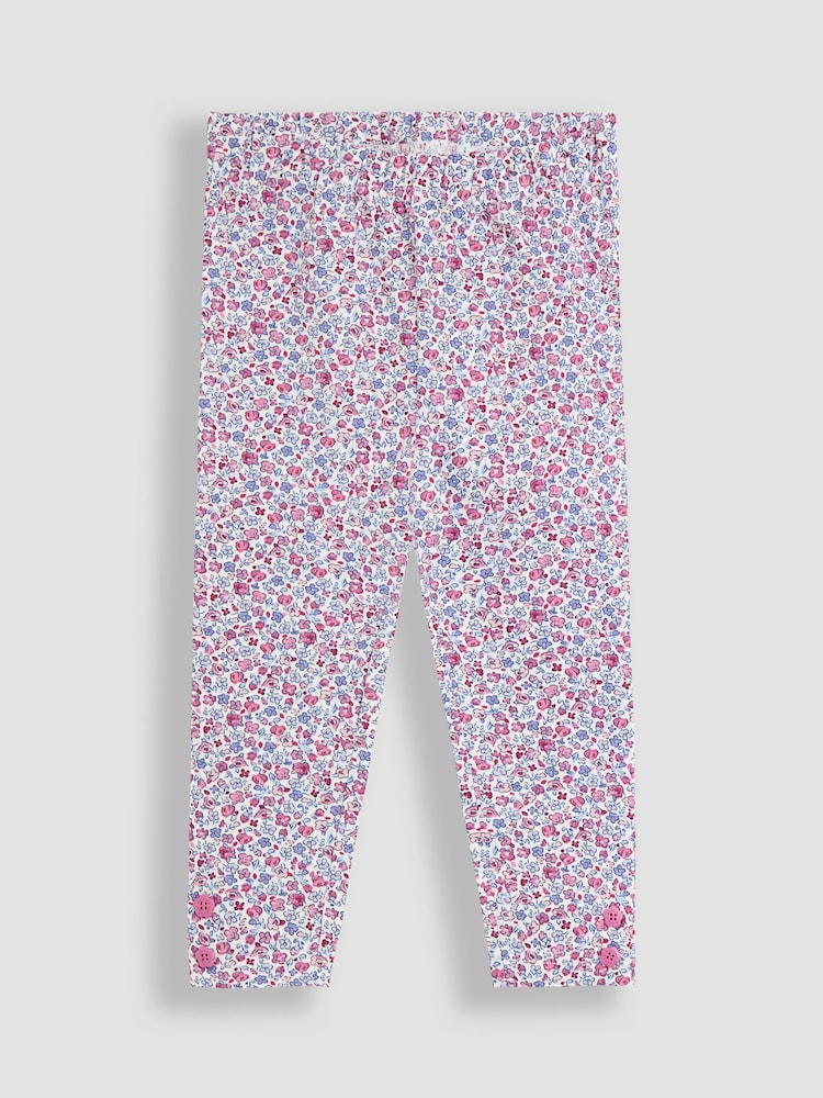 Blau - JoJo Maman Bébé 2-Pack Classic Floral Leggings - Bild 2 von 5