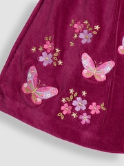 JoJo Maman Bébé Purple Hedgehog Applique Velour Pinafore Dress & Top Set - Image 6 of 6