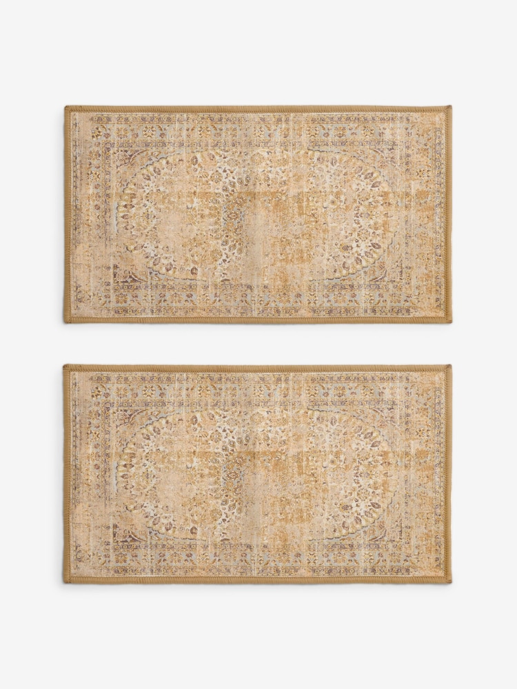 Yellow Washable Emporium Oriental Doormats - Image 1 of 5 Yellow Washable Emporium Oriental Doormats - Image 1 of 5