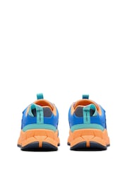 Clarks Blue Orange Kids Wide Fit Bright Selva Hero Shoes - Image 5 of 8