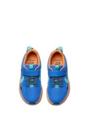 Clarks Blue Orange Kids Wide Fit Bright Selva Hero Shoes - Image 6 of 8
