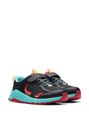 Negro y azul - Clarks Kids Wide Fit Bright Selva Hero Shoes - Imagen 4 de 8