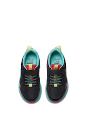 Negro y azul - Clarks Kids Wide Fit Bright Selva Hero Shoes - Imagen 5 de 8