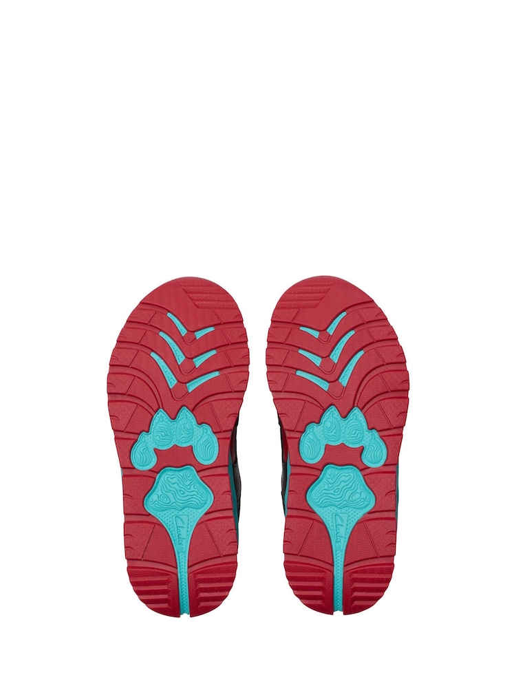 Negro y azul - Clarks Kids Wide Fit Bright Selva Hero Shoes - Imagen 8 de 8