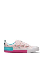 Clarks Kids Wide Fit Foxing Canvas Trainers - Imagen 1 de 7