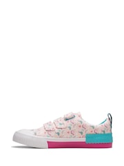 Clarks Kids Wide Fit Foxing Canvas Trainers - Imagen 2 de 7