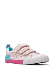 Clarks Kids Wide Fit Foxing Canvas Trainers - Imagen 3 de 7