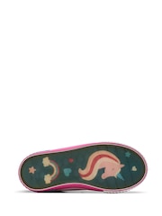 Clarks Kids Wide Fit Foxing Canvas Trainers - Imagen 7 de 7
