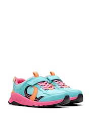 Azul Rosa - Clarks Kids Wide Fit Bright Selva Hero Shoes - Imagen 4 de 8