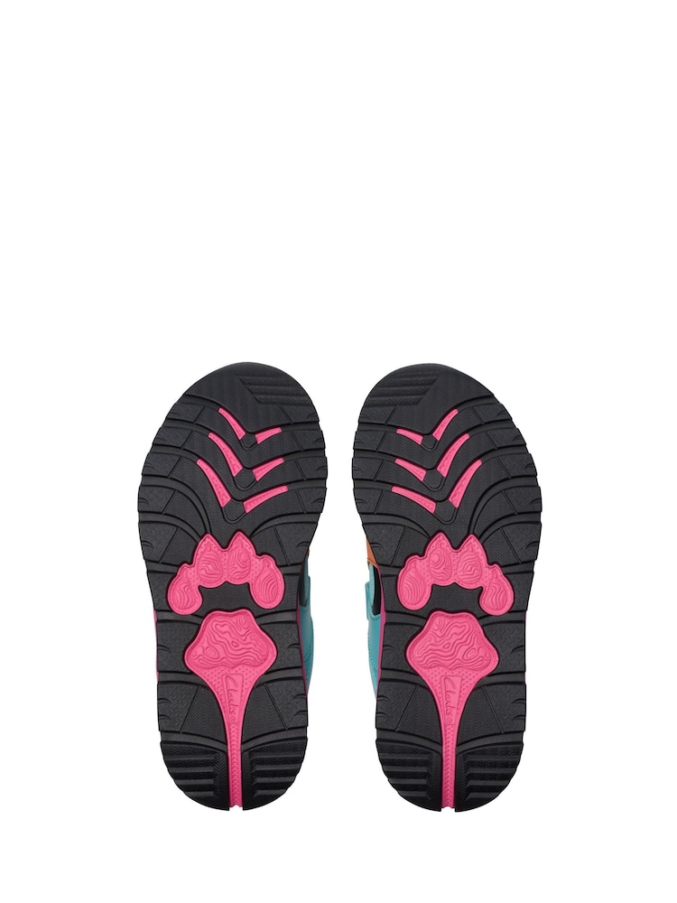 Azul Rosa - Clarks Kids Wide Fit Bright Selva Hero Shoes - Imagen 8 de 8