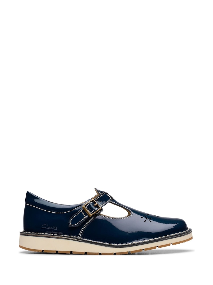 Mornarsko modra - Otroški čevlji Clarks Leather Joyful Skip - Slika 1 iz 6